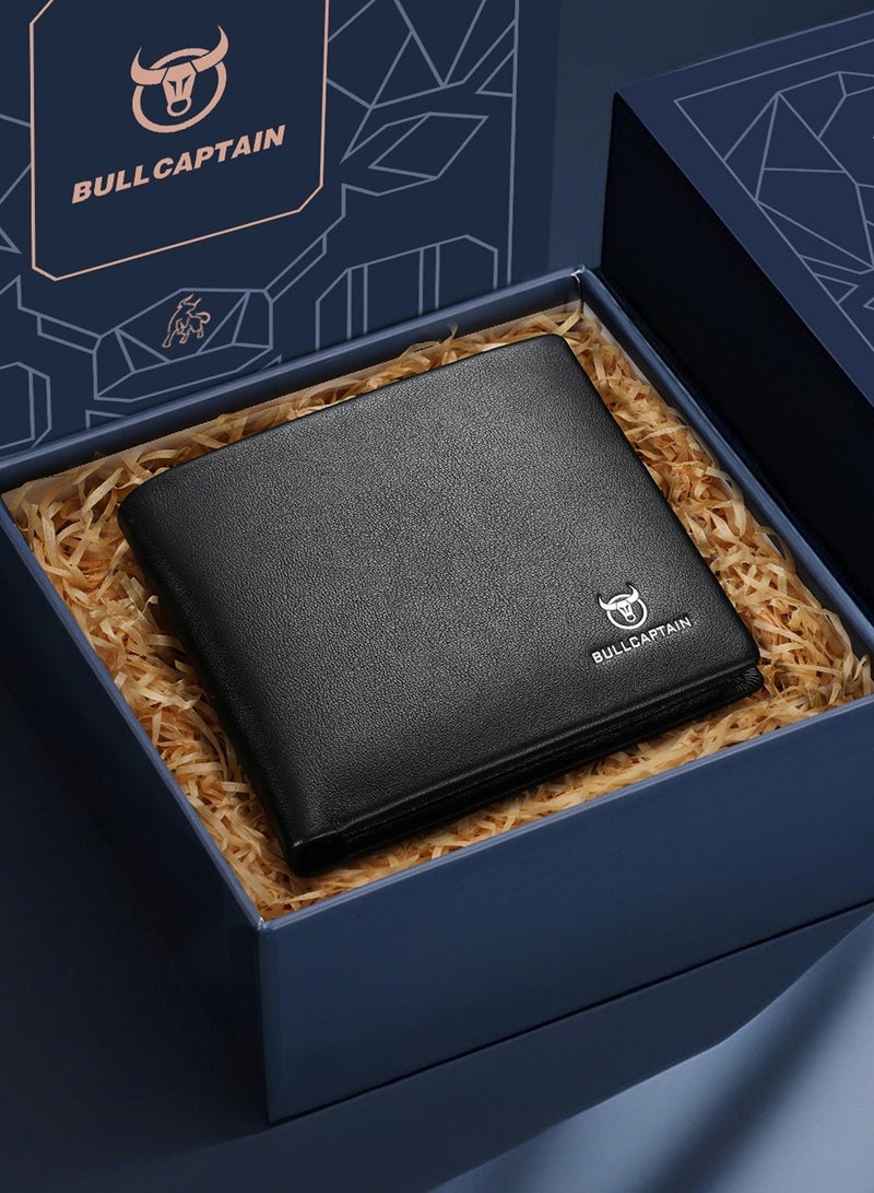 بول كابتن محفظة RFID جلد حيواني - قصيرة - سوداء - للأعمال - Image 1